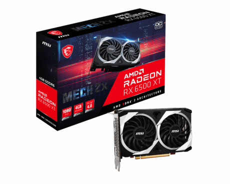 MSI RADEON RX 6500 XT MECH 2X 4G OC 4GB GDDR6 HDMI DP 64BIT